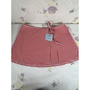 Shade & Shore Red and White Gingham Skirt Size S 4/6